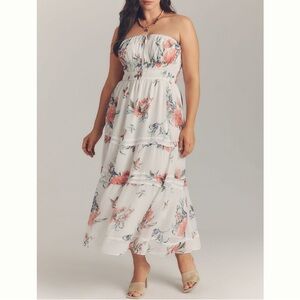 Anthropologie strapless floral dress sz XL
